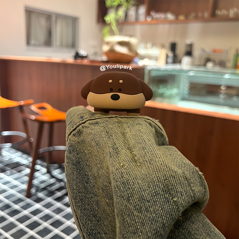 苹果手机壳趣味立体棕色趴趴小狗