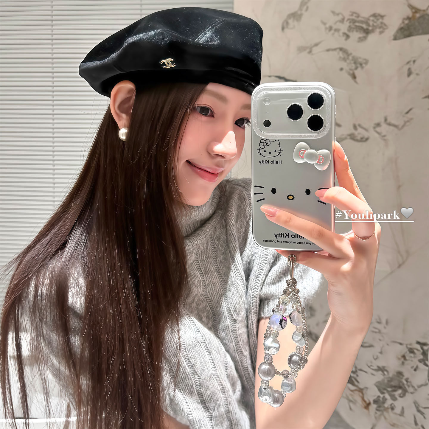 由里公园ins韩系可爱电镀立体蝴蝶结猫咪17适用17pro苹果1