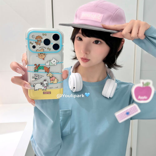 由里公园奶芙蓝狗全包iPhone壳