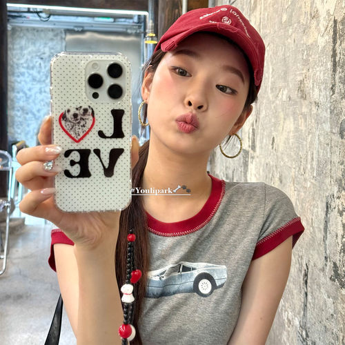 古早波点英文斑点狗苹果手机壳女