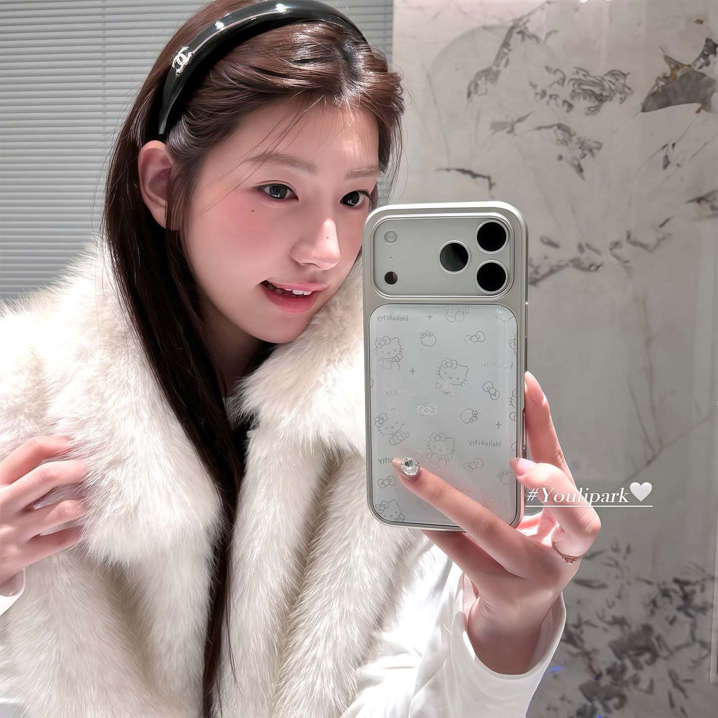 由里公园ins韩系简约可爱电镀线条猫咪17适用17pro苹果17