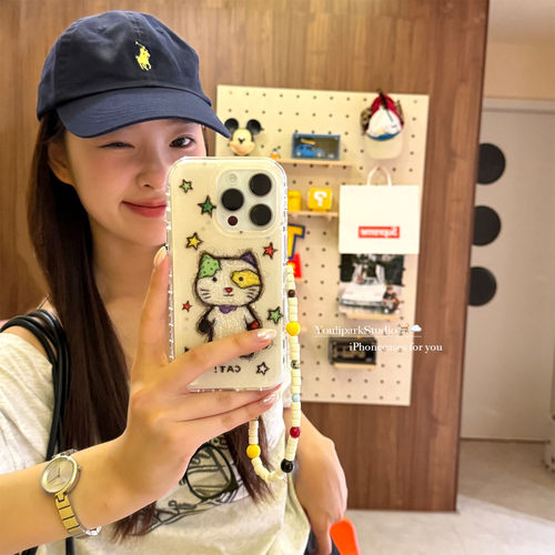 涂鸦线条星星猫咪小怪苹果手机壳