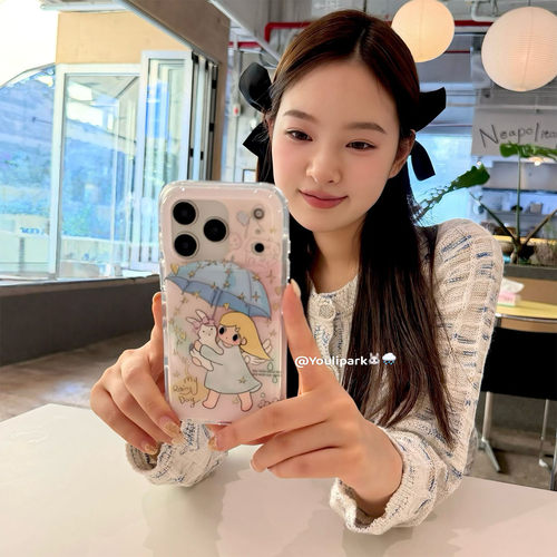 梦幻紫星星兔子女孩苹果手机壳女