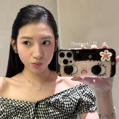 立体花朵大眼睛女孩苹果手机壳女