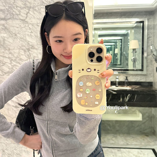 可爱奶黄色角落生物苹果手机壳女