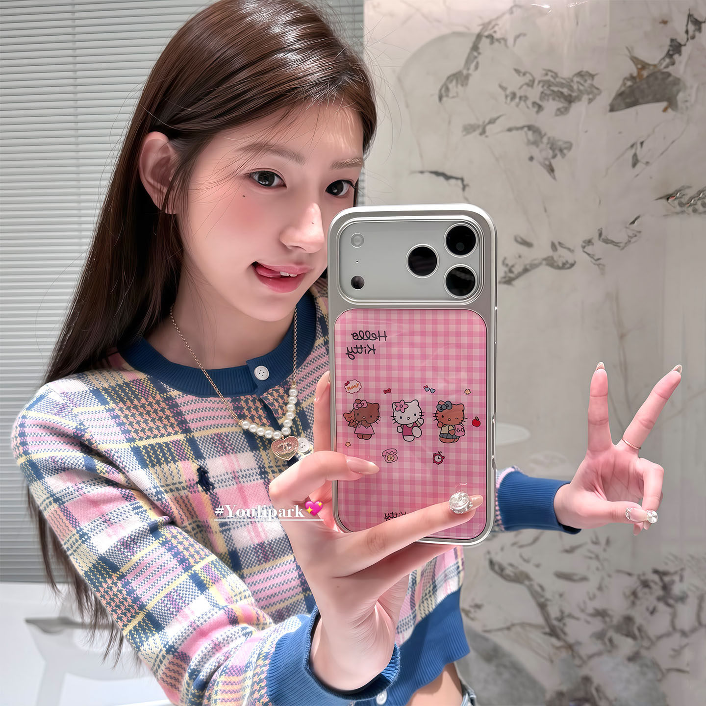 由里公园ins韩系可爱少女奶油粉格纹猫咪17适用17pro苹果17ProMax手机壳iPhone16全包14新款16Promax保护套13,3C数码配件,手机保护套/壳,淘宝优惠券,粉丝福利购,淘宝优惠卷