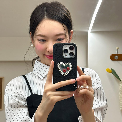苹果手机壳少女气质爱心蕾丝樱桃