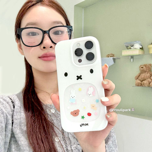 可爱少女爱心米菲兔苹果手机壳韩