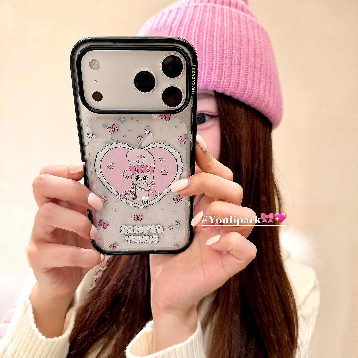 由里公园ins韩系可爱甜美蝴蝶结爱心兔子17适用17pro苹果1