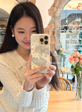 由里公园ins小众少女梦幻彩色星星蝴蝶结15适用16pro苹果16ProMax手机壳iPhone16全包14韩系14Promax保护套13