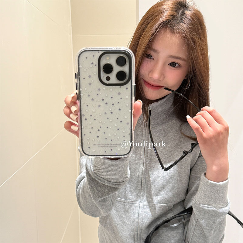 由里公园ins小众简约冷淡风闪粉黑白星星15适用16pro苹果16ProMax手机壳iPhone16全包14新款14Promax保护套女,3C数码配件,手机保护套/壳,淘宝优惠券,粉丝福利购,淘宝优惠卷