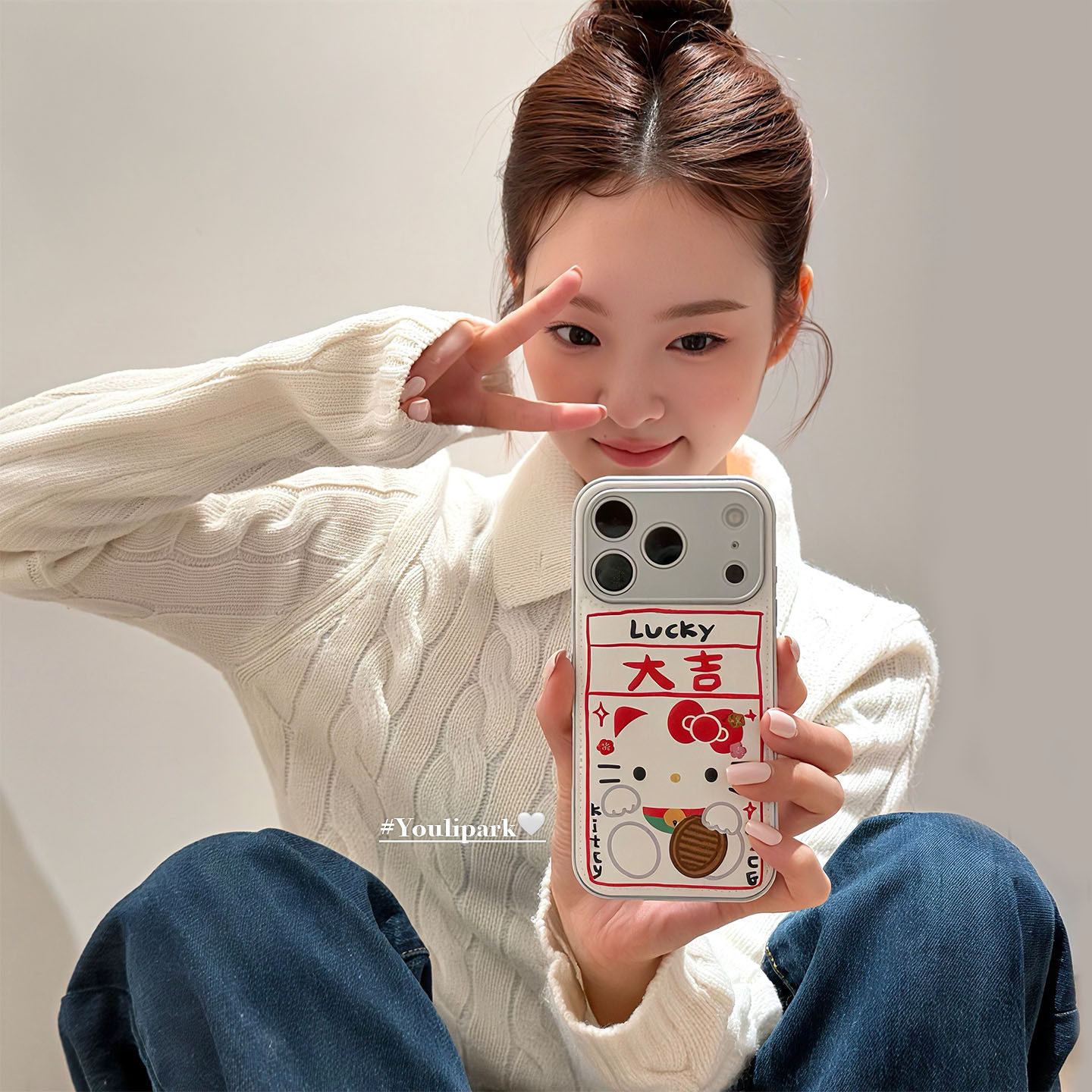 好运大吉招财铃铛猫咪苹果手机壳