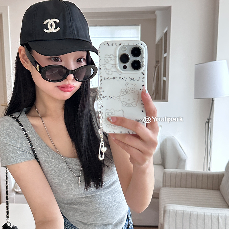 可爱星星音符猫咪挂件苹果手机壳