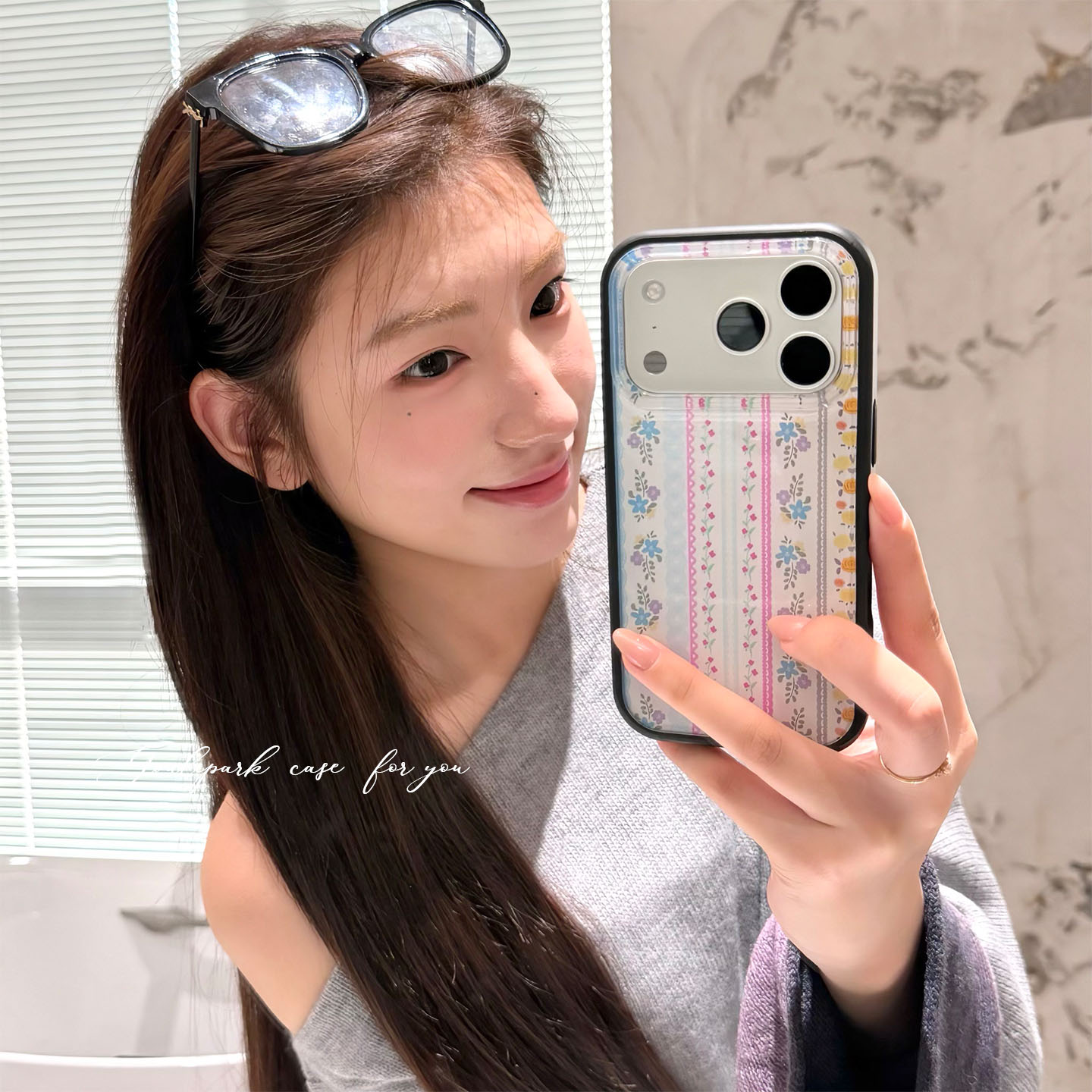 唯美少女清新小碎花苹果手机壳韩