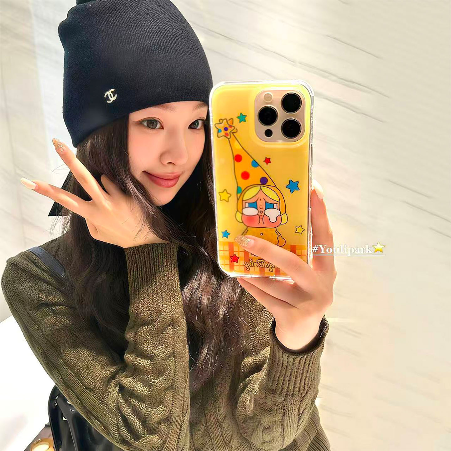 白鹿同款星星帽哭娃苹果手机壳女