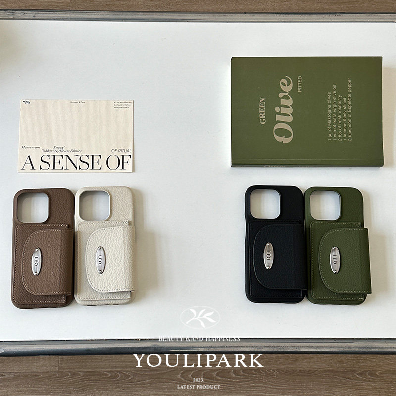 苹果手机壳小众高级皮质翻盖卡包