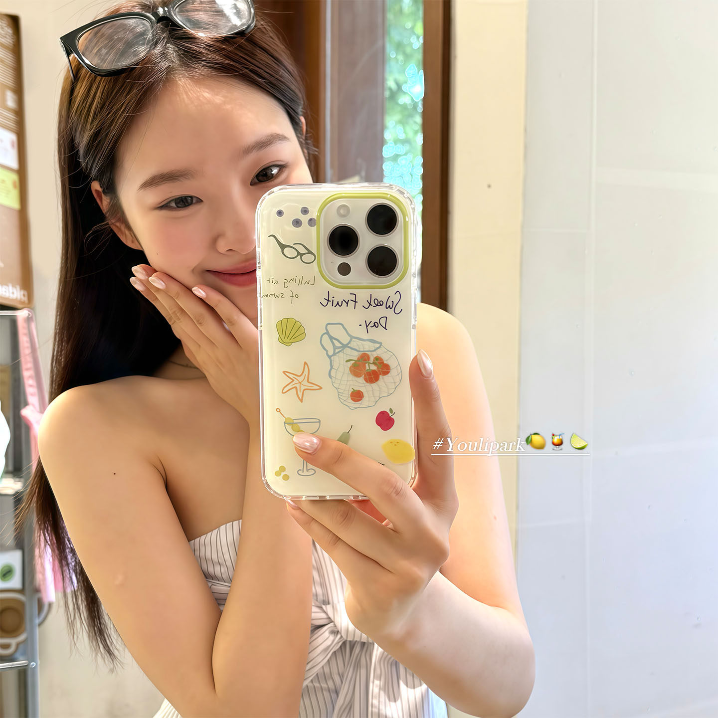 夏日涂鸦水果贝壳海星苹果手机壳