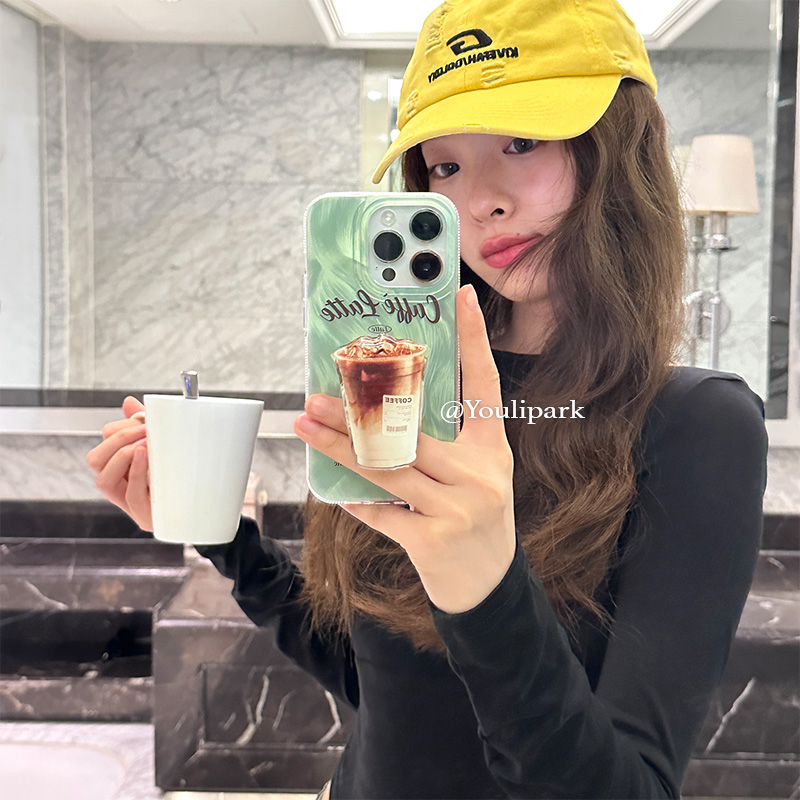 苹果手机壳软夏日清新薄荷绿咖啡