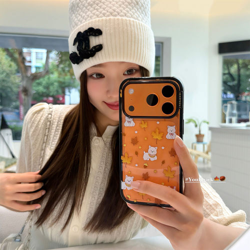 可爱枫叶西高地插画苹果手机壳女