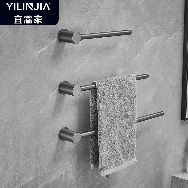 德国高端全铜毛巾架艺术风免打孔卫生间毛巾杆浴室轻奢浴巾架单杆