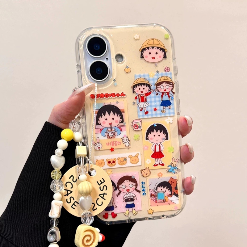 可爱樱桃小丸子适用iPhone16pro手机壳苹果13promax新款15pro卡通小米15/14pro女款华为mate70/60pro保护套男
