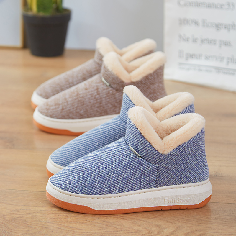 高帮棉拖鞋防滑高包跟