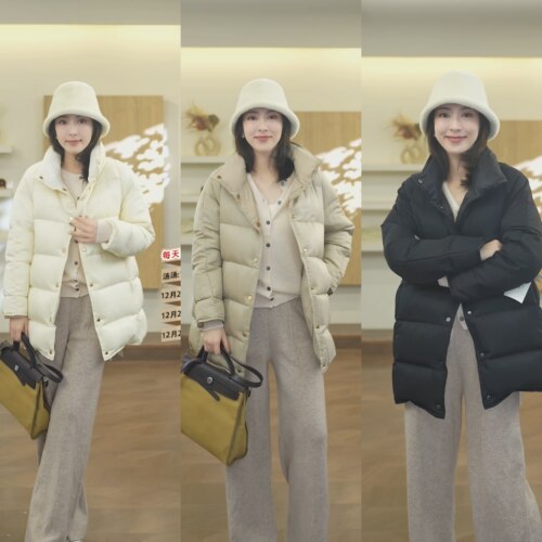 COCOCOZI羊毛中长款羽绒服