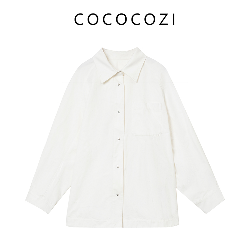 【淘宝直播间】春夏休闲纯棉宽松简约风女衬衫