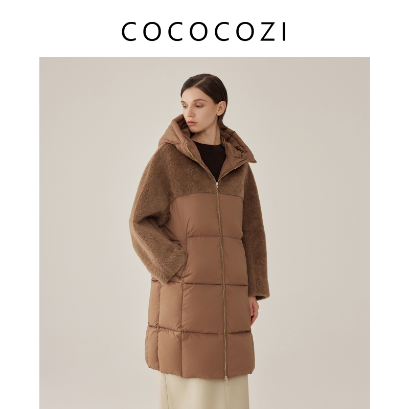 【淘宝官方直播】秋冬双拼保暖长款休闲女士羽绒服