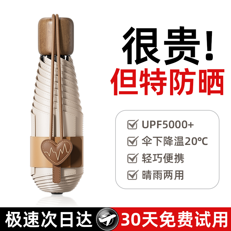 遮阳伞防晒太阳紫外线女晴雨两用雨伞小巧便携2025新款户外胶囊伞