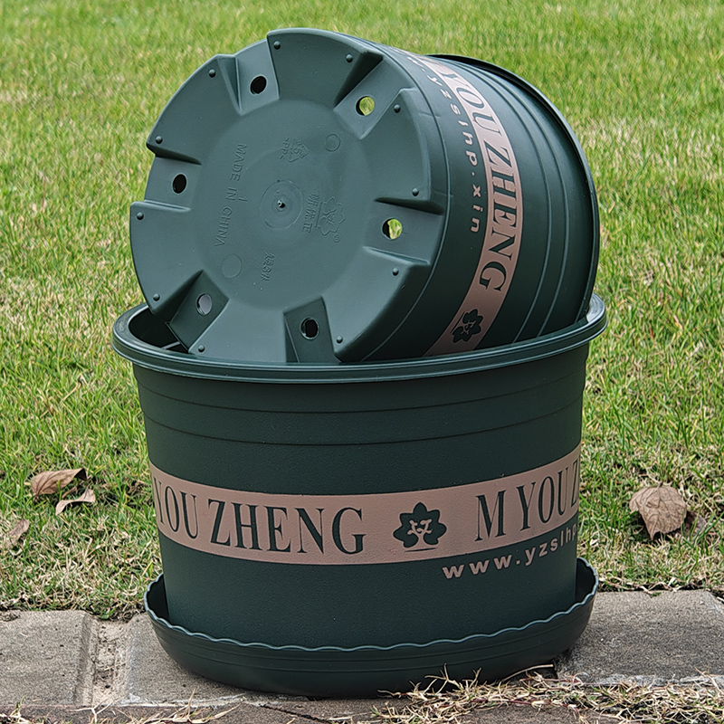 加仑花盆加厚耐用环保室内桌面绿植花卉盆栽简约圆形控根塑料盆