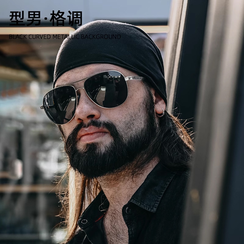 新款偏光变色太阳镜男士夏