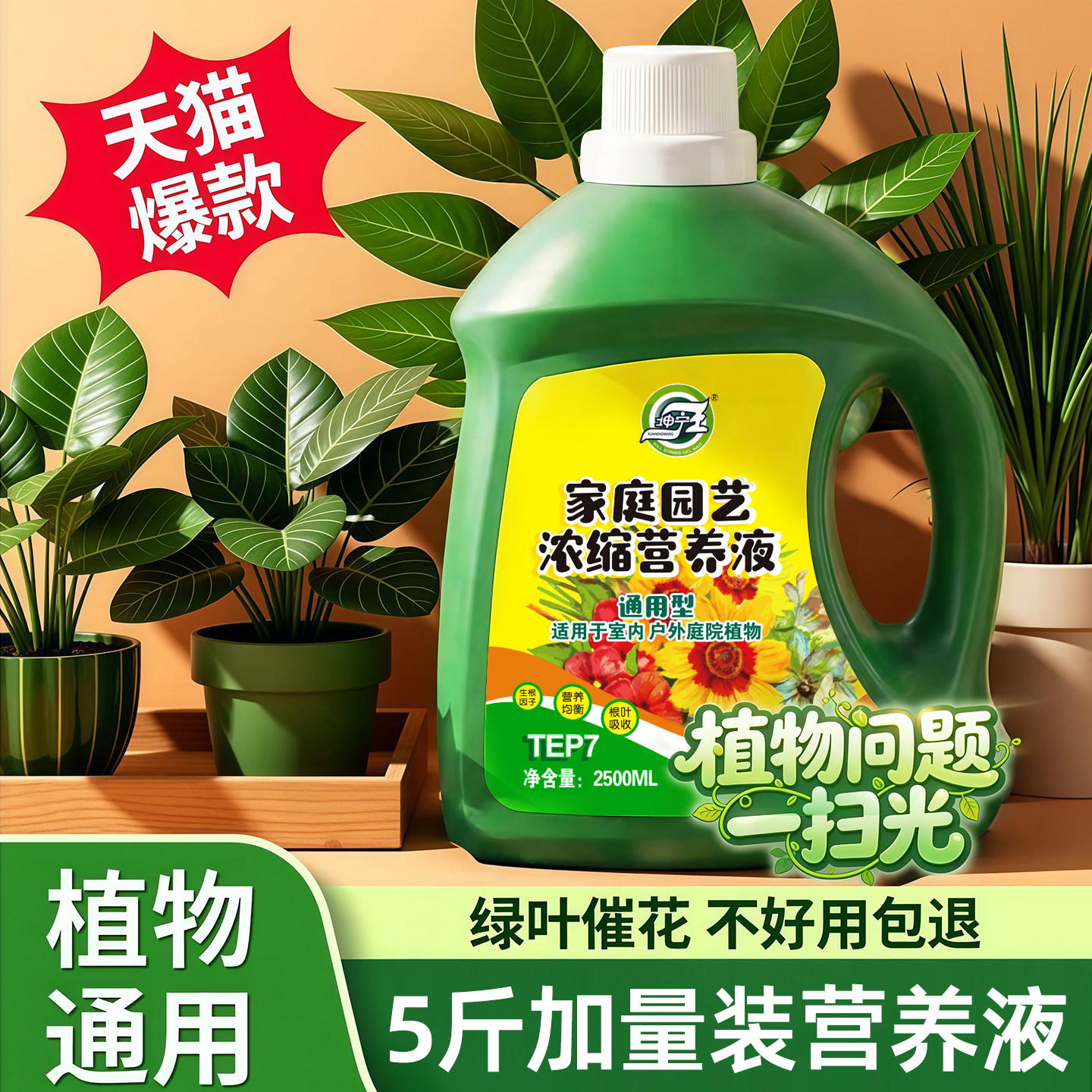 营养液植物通用型花肥发财树富贵竹绿萝水培盆栽园艺花卉绿植肥料