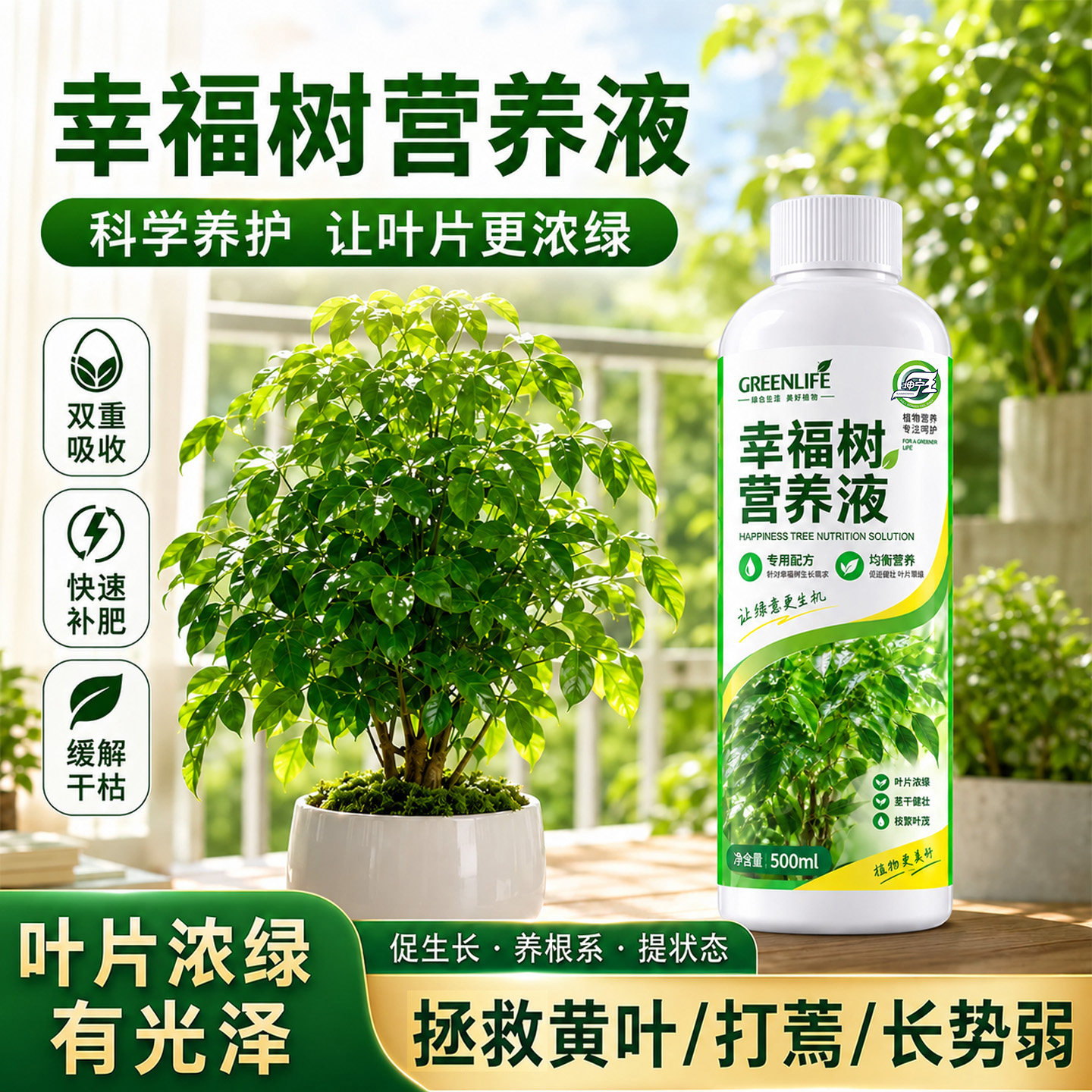 幸福树专用营养液室内盆栽植物防黄叶烂根花卉通用液体肥专用肥料图片