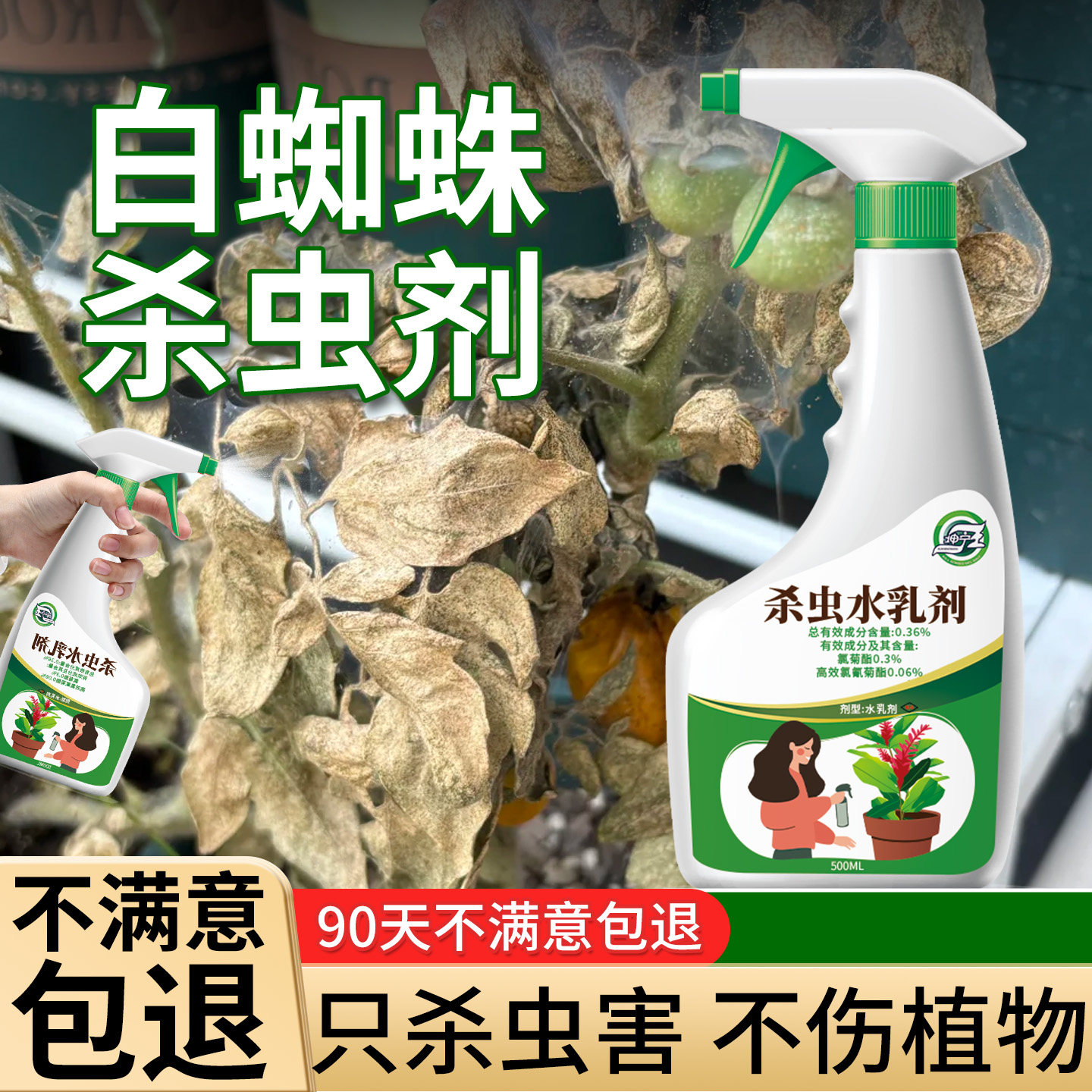 杀白蜘蛛非专用药杀虫剂喷雾除非专杀灭虫子月季花红金满枝非特效