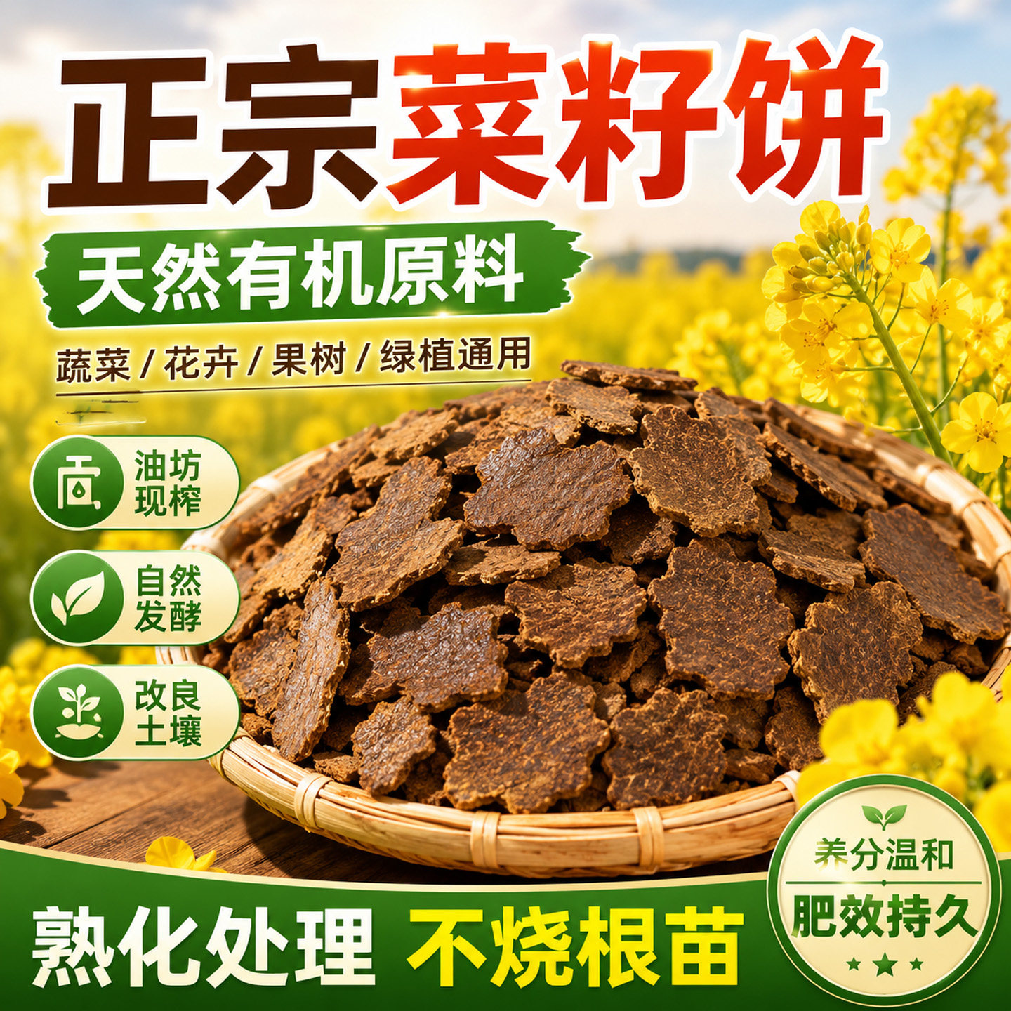 菜籽饼肥料油枯发酵有机肥种菜老式新鲜榨油大块油饼钓鱼打窝菜饼