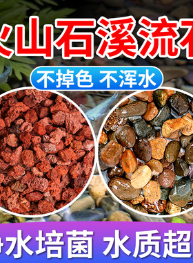 天然火山石溪流石鱼缸专用底部砂石造景颗粒原生古法养鱼水族铺底