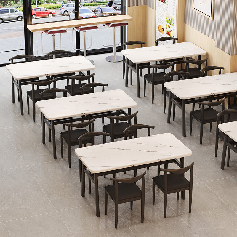 餐桌小户型家用北欧简约吃饭长方形饭桌子出租房餐饮商用桌椅组合