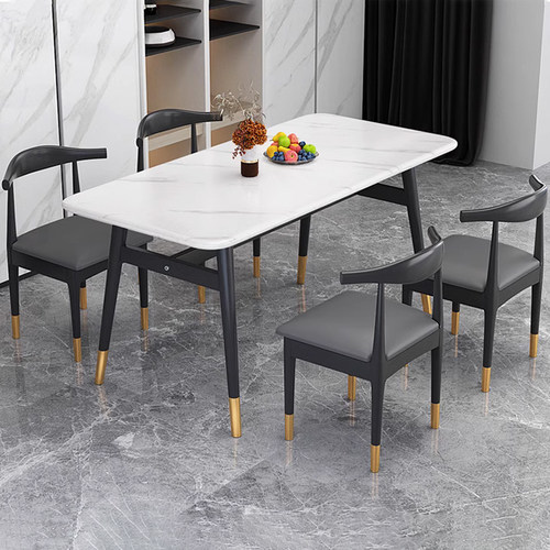 北欧餐桌椅组合家用经济小户型4人6人吃饭桌子出租屋简约餐桌商用