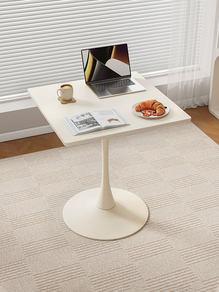 圆形餐桌家用客厅休闲咖啡桌洽谈桌子小户型出租屋阳台郁金香圆桌