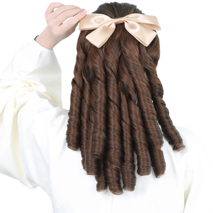 假发女马尾公主卷宫廷蝴蝶结插梳式假发油条罗马旗袍短金粉世家