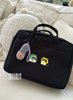 高颜值卡通猫爪贴布手提笔记本电脑包16寸游戏本大容量设计通勤收纳包14寸用联想Y9000P拯救者单肩华为Mac