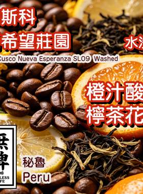 无牌咖啡秘鲁新希望庄园SL09水洗G1空运批次橙黄花柠檬茶浅手冲豆