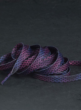 黑色蜂窝鞋带扁平空军一号帆布鞋彩色神秘黑嘻哈风配饰鞋绳男女