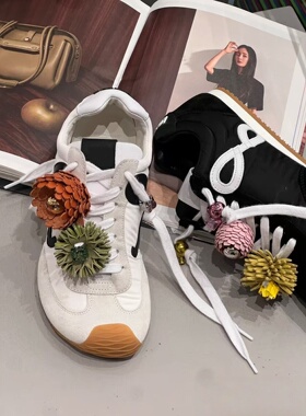 适配罗家鞋挂饰鞋子配饰时尚复古高级感鞋带装饰挂件百搭皮质鞋扣