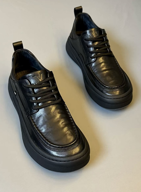 18386秋季新款纯皮商务休闲一脚蹬舒适圆头时尚百搭软底皮鞋男