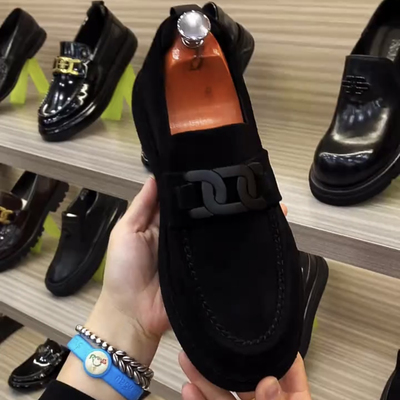 80139秋季商务时尚休闲皮鞋板鞋新款低帮男士休闲圆头磨砂皮鞋男