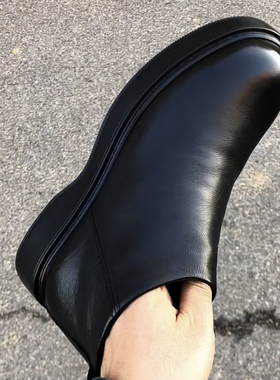 2086欧洲站休闲软头层牛皮商务新款高帮男士鞋皮毛一体休闲男皮鞋