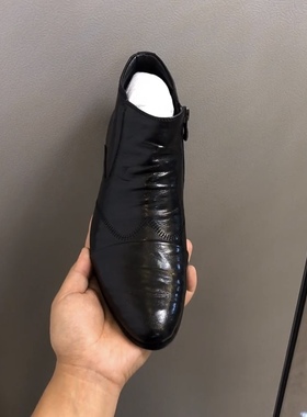 202v高端休闲软皮新款高帮男士切尔西马丁靴韩版侧拉链休闲男皮鞋