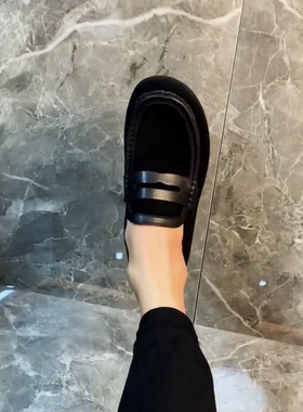 89931欧洲站纯皮夏季商务休闲一脚蹬豆豆鞋懒人磨砂皮皮鞋软底鞋